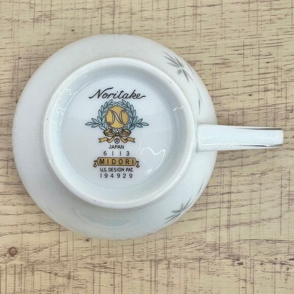 Noritake VINTAGE 60s Midori Japanese Porcelain Tea Cup Set Bamboo 6113 M10 - Picture 9 of 14